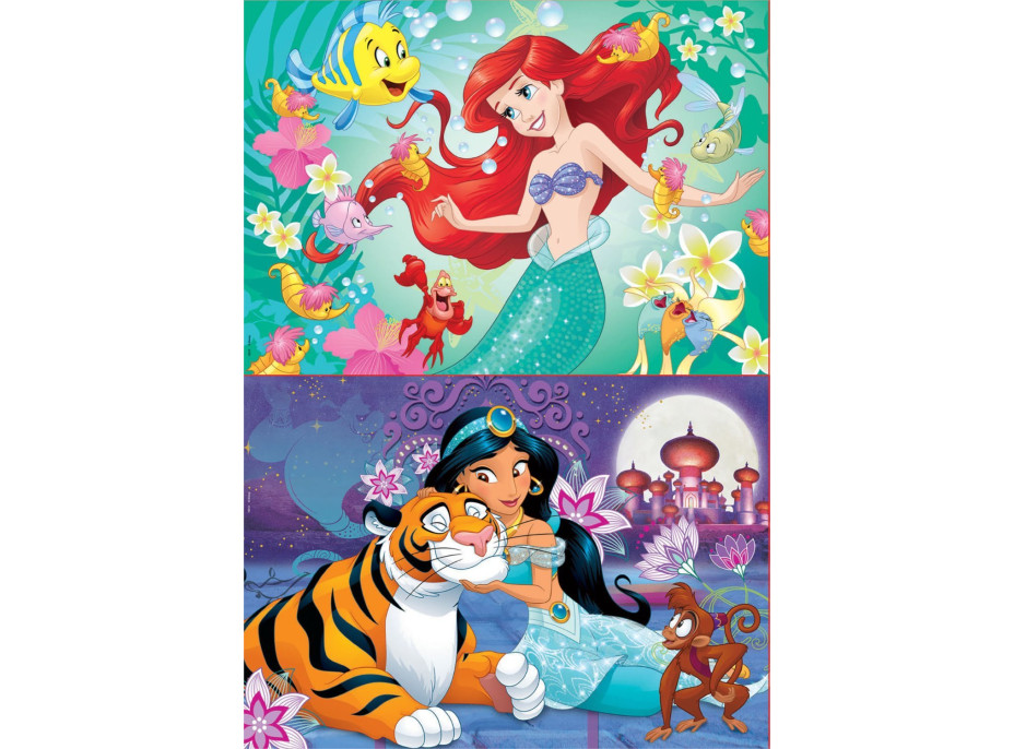 EDUCA Puzzle Disney princeznej: Ariel a Jazmína 2x48 dielikov