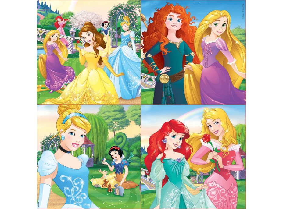 EDUCA Puzzle v kufríku Disney princeznej 4v1 (12,16,20,25 dielikov)