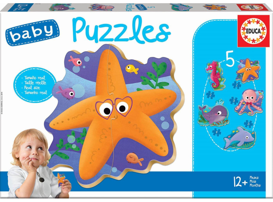 EDUCA Baby puzzle Podvodný svet 5v1 (2-4 dieliky)