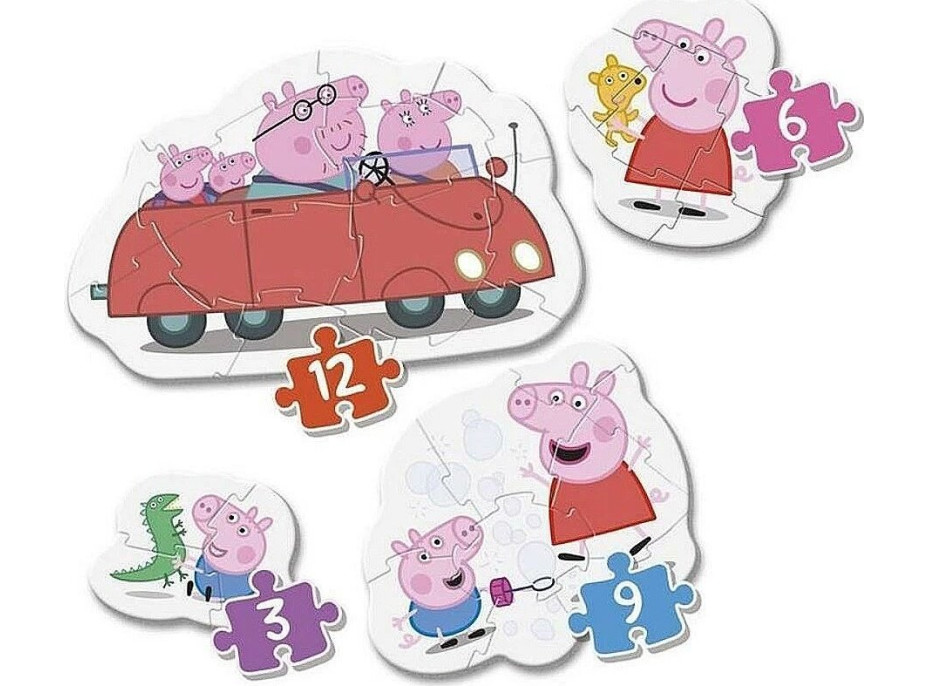 CLEMENTONI Moje prvé puzzle Prasiatko Peppa 4v1 (3,6,9,12 dielikov)