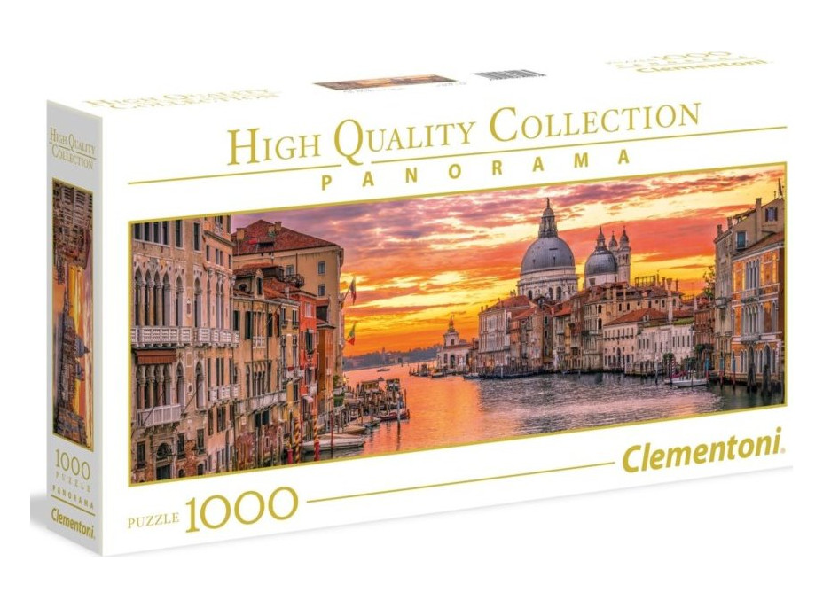 CLEMENTONI Panoramatické puzzle Kanál Grande, Benátky 1000 dielikov