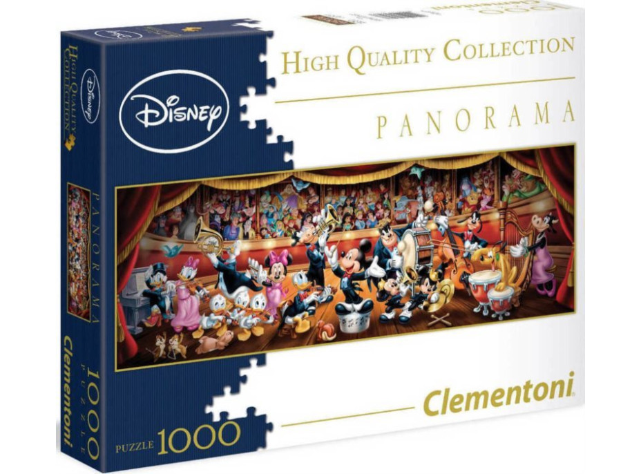 CLEMENTONI Panoramatické puzzle Disney orchester 1000 dielikov