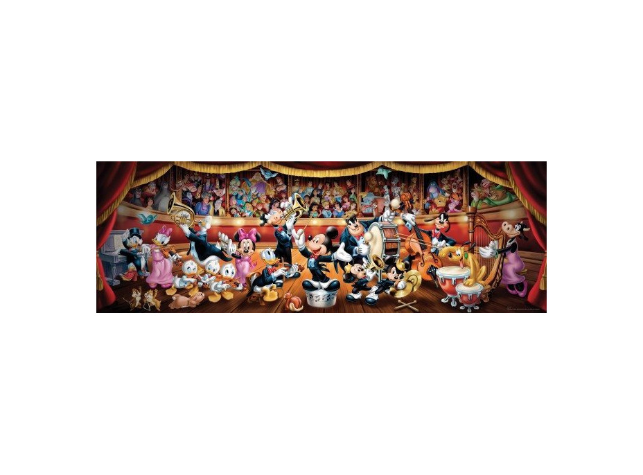 CLEMENTONI Panoramatické puzzle Disney orchester 1000 dielikov