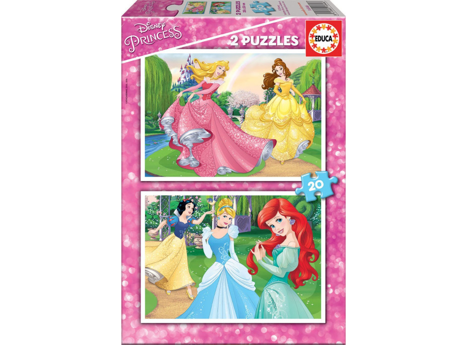 EDUCA Puzzle Disney princeznej 2x20 dielikov