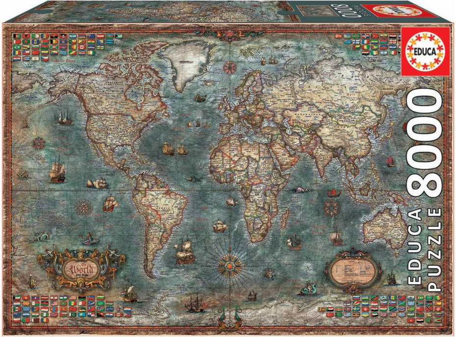 EDUCA Puzzle Politická mapa sveta 8000 dielikov