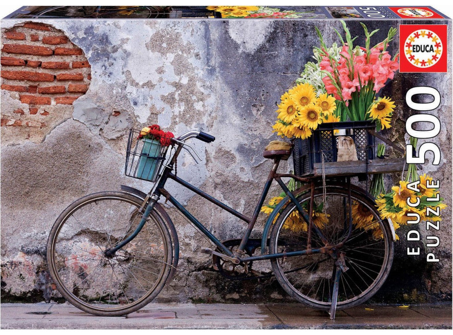 EDUCA Puzzle Bicykel s kvetinami 500 dielikov