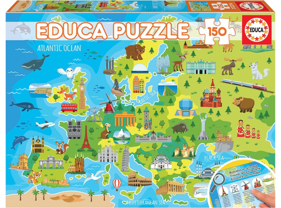 EDUCA Puzzle Mapa Európy 150 dielikov