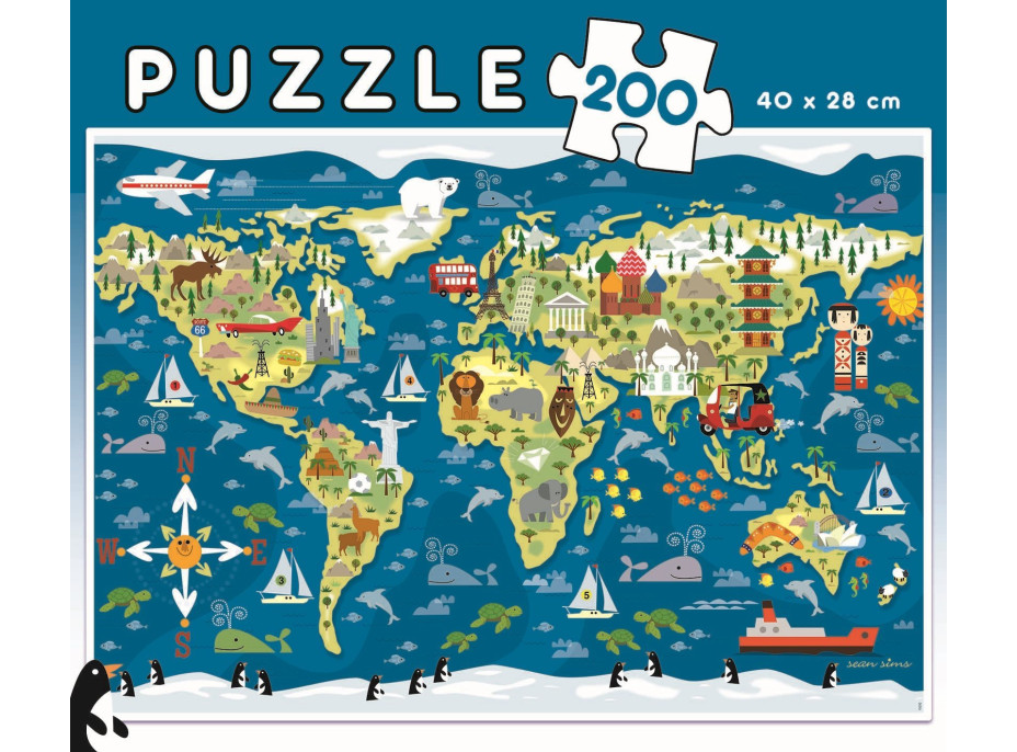 EDUCA Puzzle Mapa sveta 200 dielikov