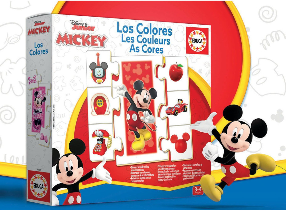 EDUCA Puzzle Mickey a priatelia: Učíme sa farby 6x7 dielikov