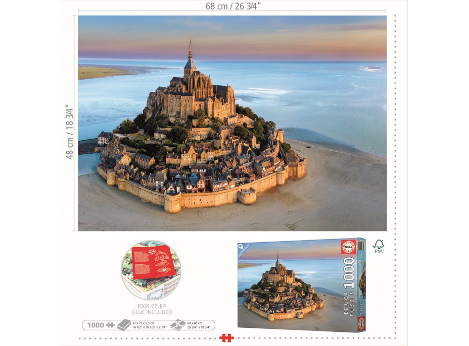 EDUCA Puzzle Mont Saint Michel zo vzduchu 1000 dielikov
