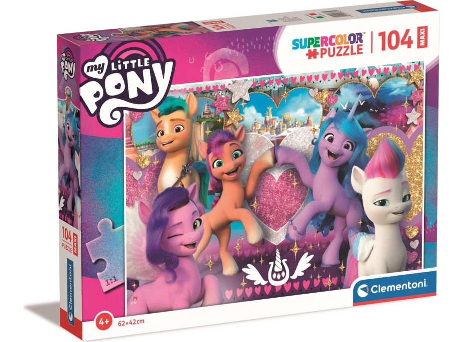 CLEMENTONI Puzzle My Little Pony: Láskyplní poníky MAXI 104 dielikov