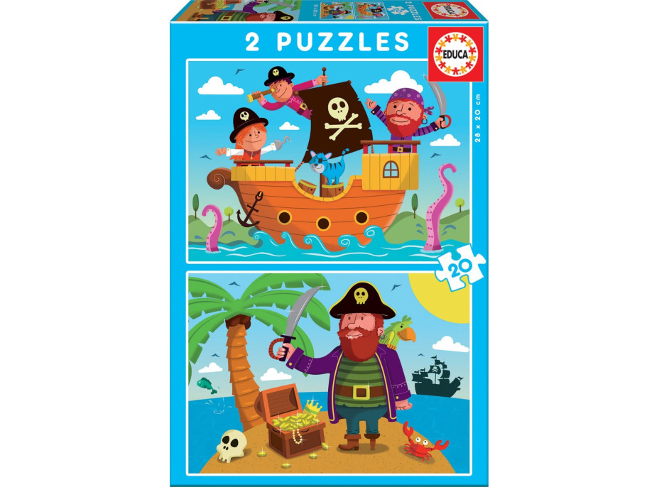 EDUCA Puzzle Piráti 2x20 dielikov