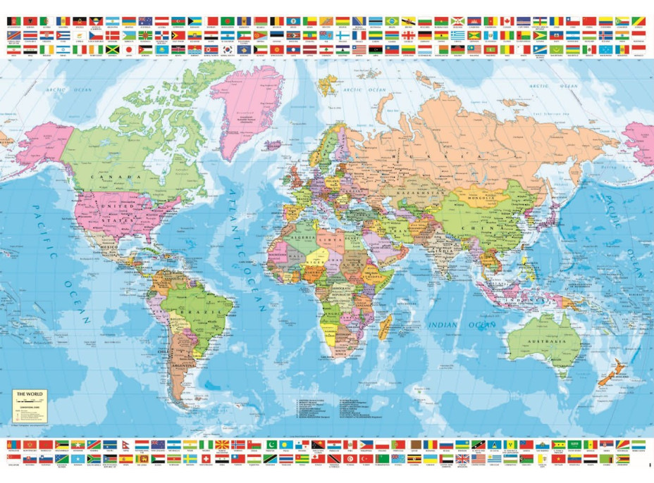 EDUCA Puzzle Politická mapa sveta 1500 dielikov