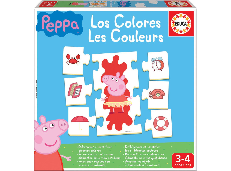 EDUCA Puzzle Prasiatko Peppa: Učíme sa farby 6x7 dielikov