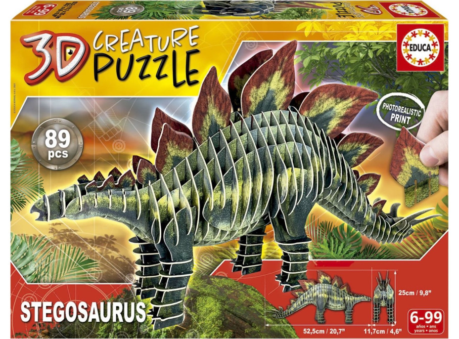 EDUCA 3D puzzle Stegosaurus 89 dielikov