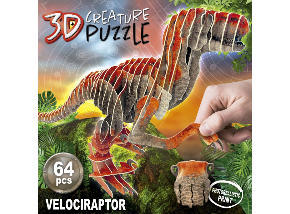 EDUCA 3D puzzle Velociraptor 64 dielikov