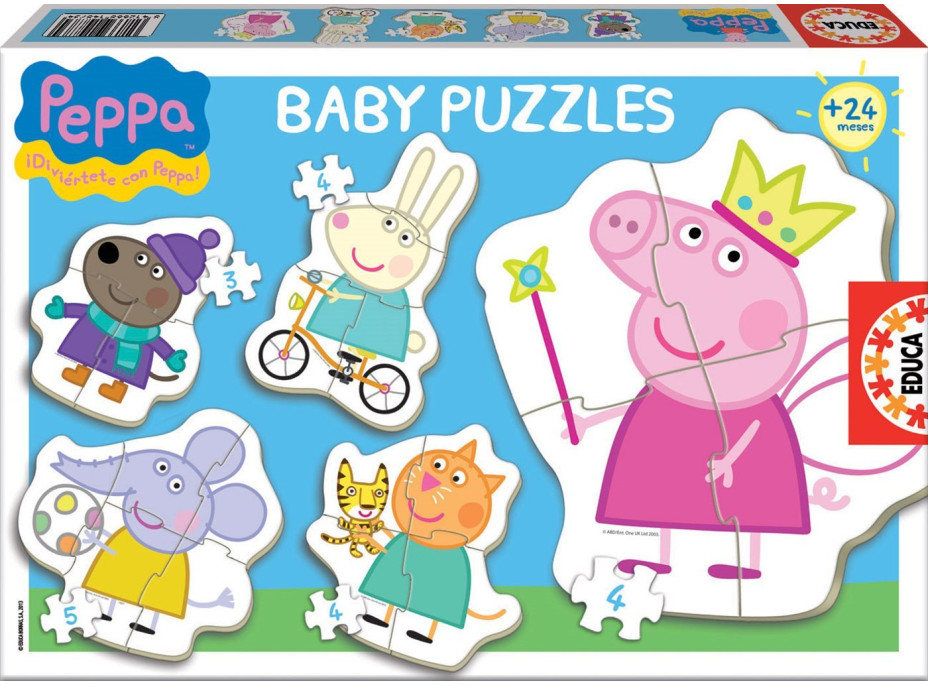 EDUCA Baby puzzle Prasiatko Peppa 5v1 (3-5 dielikov)