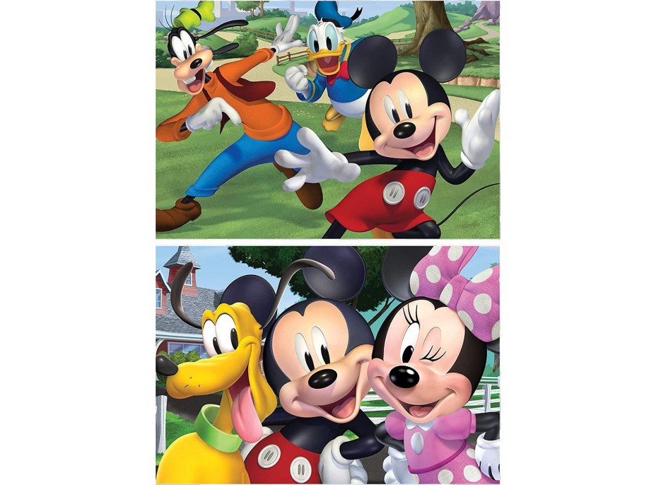 EDUCA Drevené puzzle Mickey a priatelia 2x50 dielikov