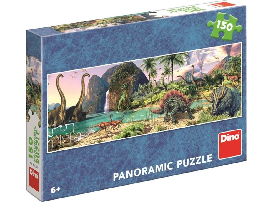 Panoramatické puzzle Dinosaury pri jazere 150 dielikov