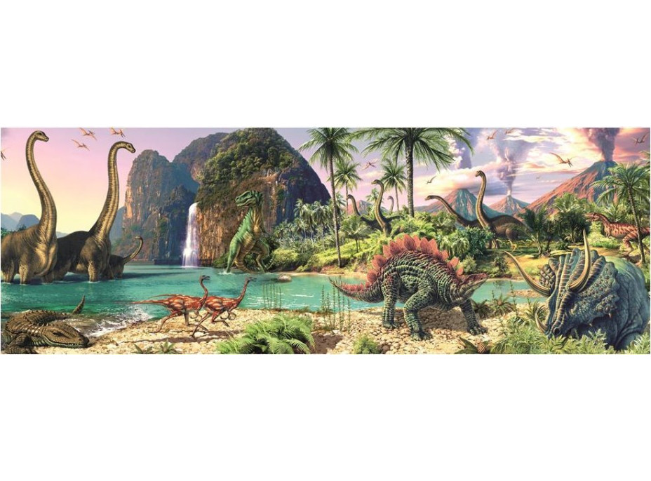 Panoramatické puzzle Dinosaury pri jazere 150 dielikov