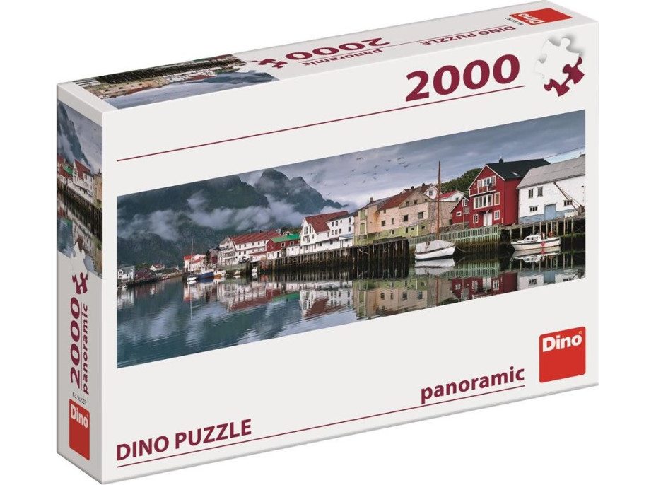 DINO Panoramatické puzzle Rybárska dedina 2000 dielikov