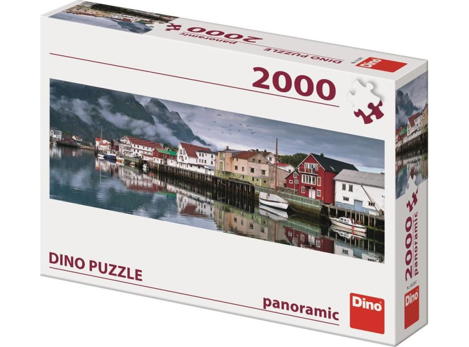 DINO Panoramatické puzzle Rybárska dedina 2000 dielikov