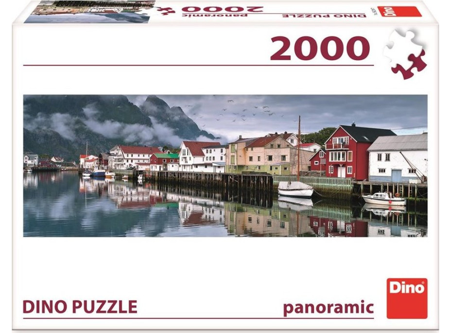 DINO Panoramatické puzzle Rybárska dedina 2000 dielikov