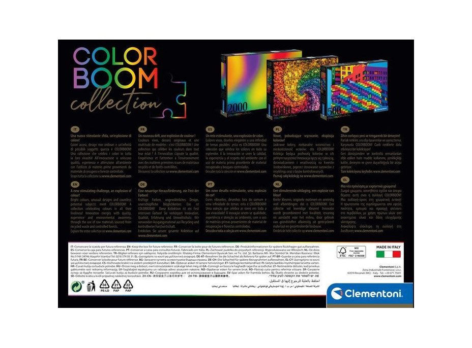 CLEMENTONI Puzzle ColorBoom: Pixel 1500 dielikov