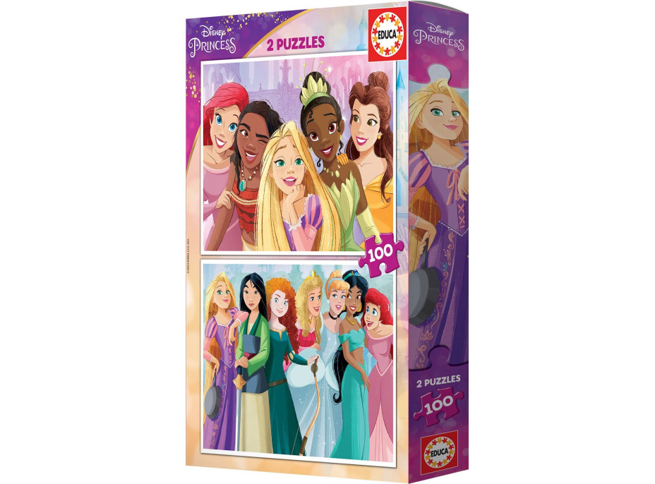 EDUCA Puzzle Disney princeznej 2x100 dielikov