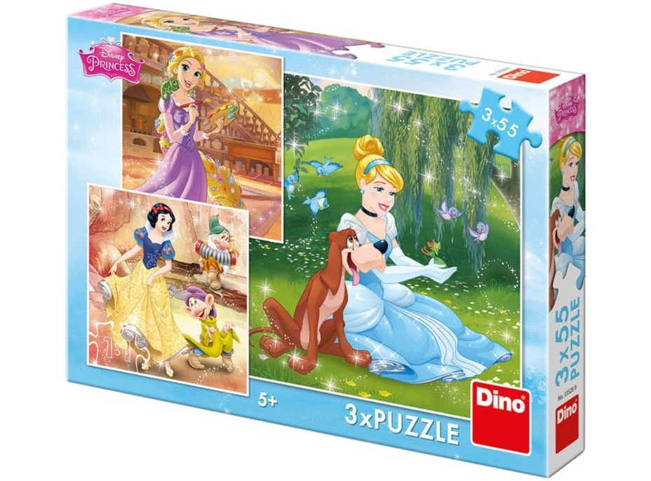 DINO Puzzle Disney princeznej 3x55 dielikov