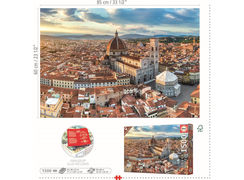 EDUCA Puzzle Florencia zo vzduchu 1500 dielikov