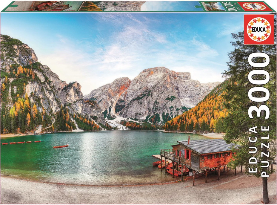 EDUCA Puzzle Jazero Braies na jeseň, Taliansko 3000 dielikov