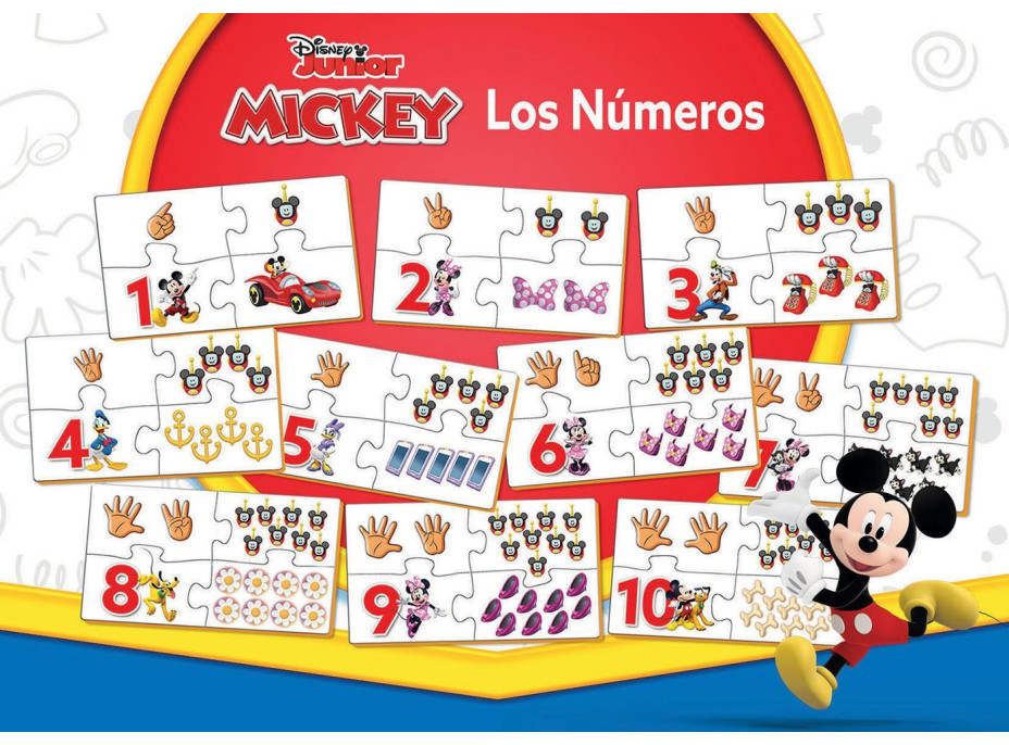 EDUCA Puzzle Mickey a priatelia: Počítanie 10x4 dielikov