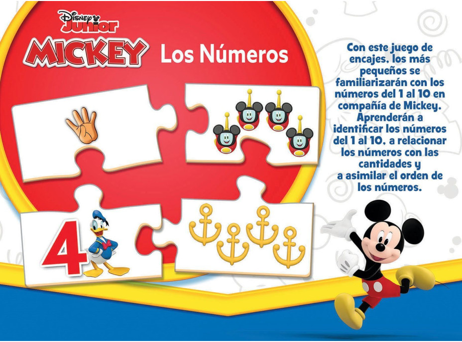 EDUCA Puzzle Mickey a priatelia: Počítanie 10x4 dielikov