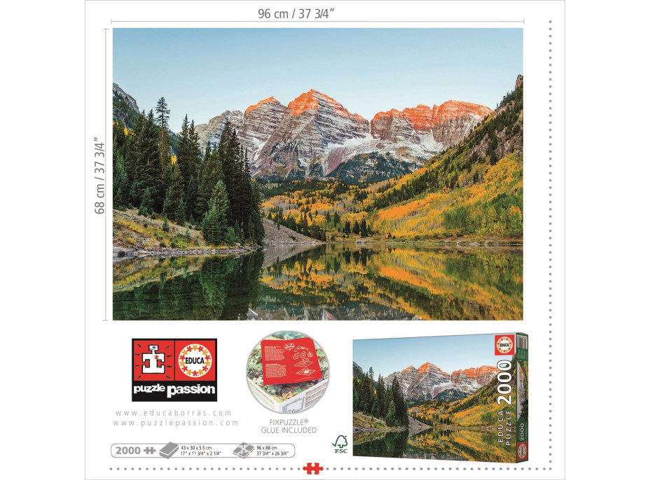 EDUCA Puzzle Pohorie Maroon Bells, USA 2000 dielikov