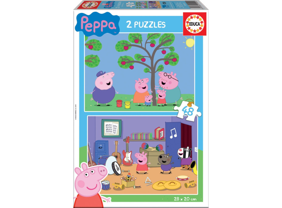 EDUCA Puzzle Prasiatko Peppa 2x48 dielikov