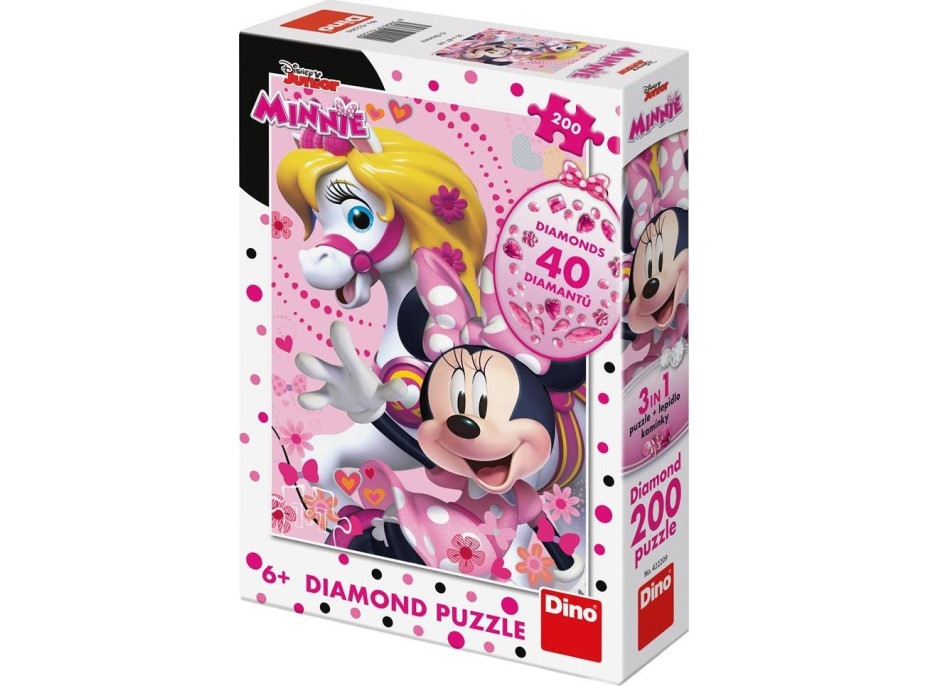 DINO Puzzle s drahokamami Minnie 200 dielikov