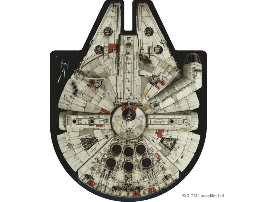 RIDLEY&#39;S GAMES Obojstranné tvarové puzzle Star Wars: Millennium Falcon 1000 dielikov