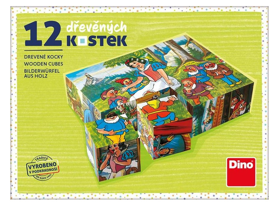 DINO Obrázkové kocky Snehulienka, 12 kociek