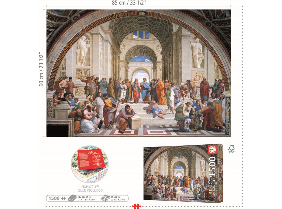 EDUCA Puzzle Aténska škola 1500 dielikov