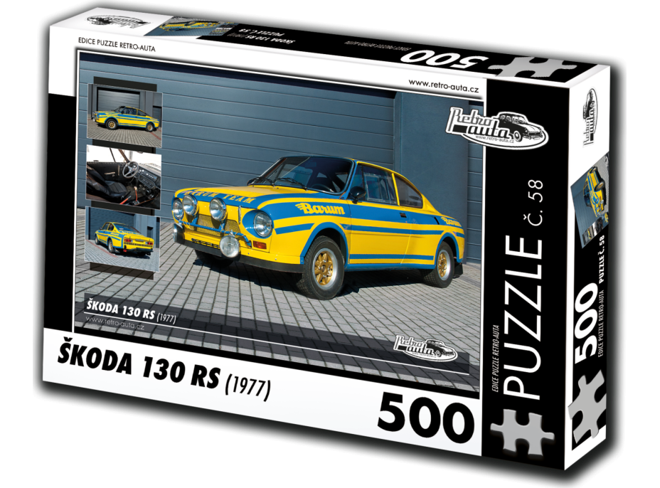 RETRO-AUTA Puzzle č. 58 Škoda 130 RS (1977) 500 dielikov