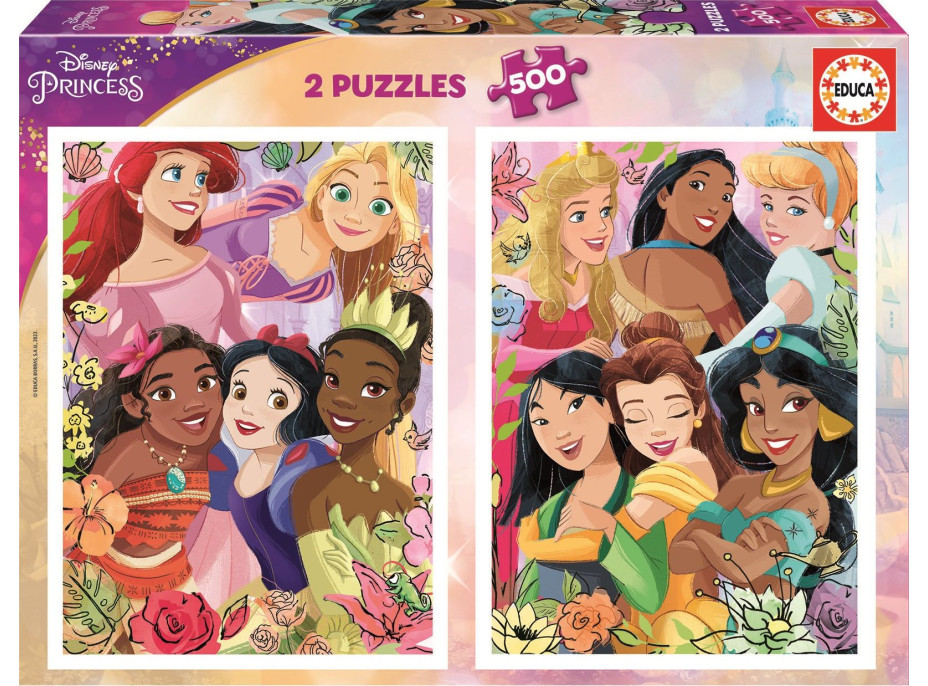 EDUCA Puzzle Disney princeznej 2x500 dielikov