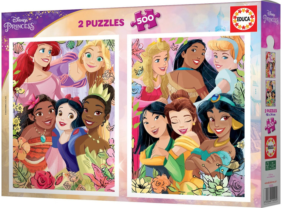 EDUCA Puzzle Disney princeznej 2x500 dielikov