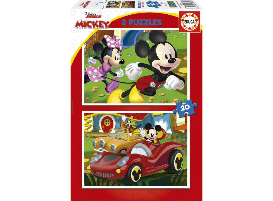 EDUCA Puzzle Mickey Mouse: Zábavný park 2x20 dielikov