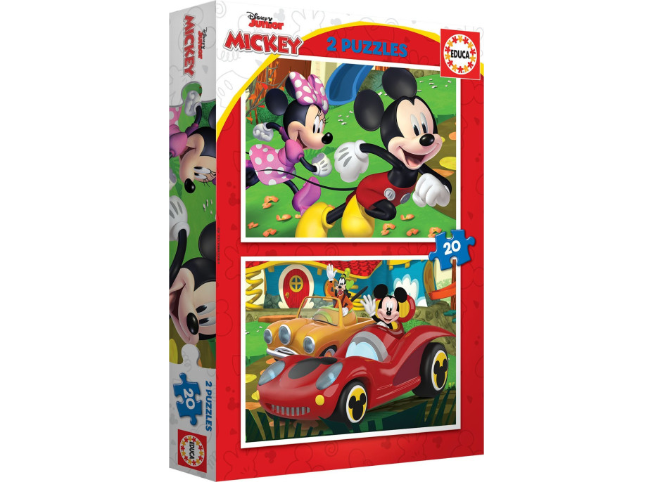 EDUCA Puzzle Mickey Mouse: Zábavný park 2x20 dielikov