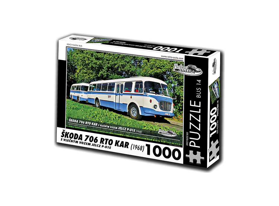 RETRO-AUTA Puzzle BUS č. 14 Škoda 706 RTO KAR (1968) 1000 dielikov