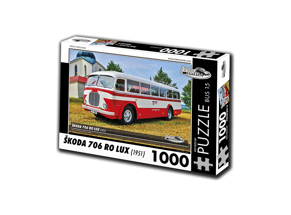 RETRO-AUTA Puzzle BUS č. 15 Škoda 706 RO LUX (1951) 1000 dielikov