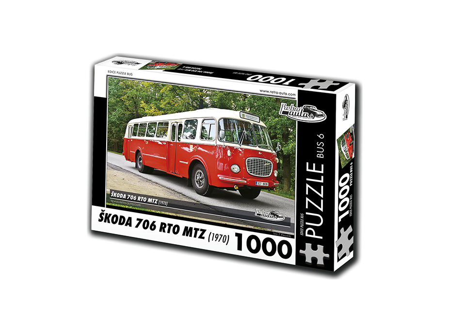 RETRO-AUTA Puzzle BUS č. 6 Škoda 706 RTO MTZ (1970) 1000 dielikov