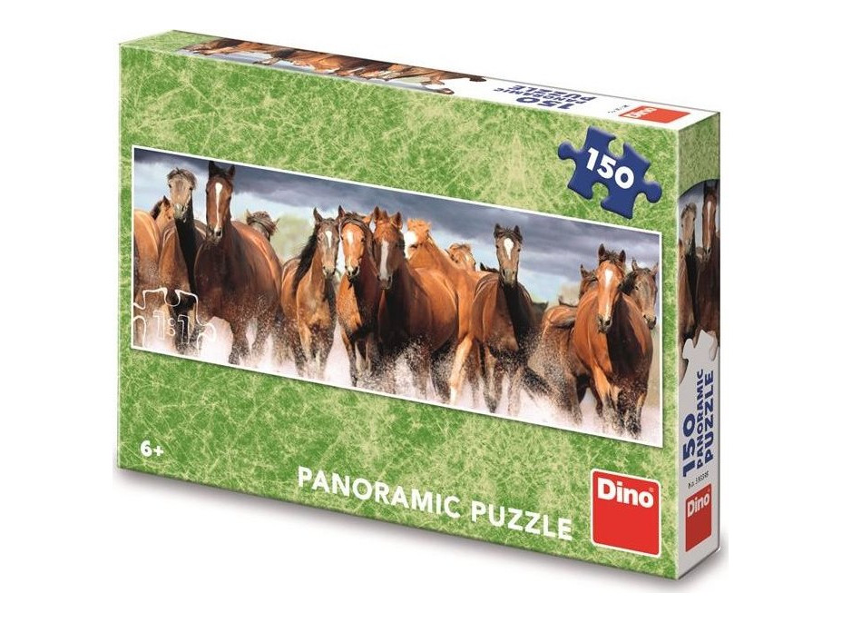 DINO Panoramatické puzzle Kone vo vode 150 dielikov