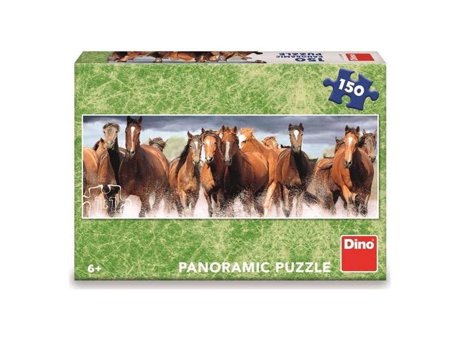 DINO Panoramatické puzzle Kone vo vode 150 dielikov